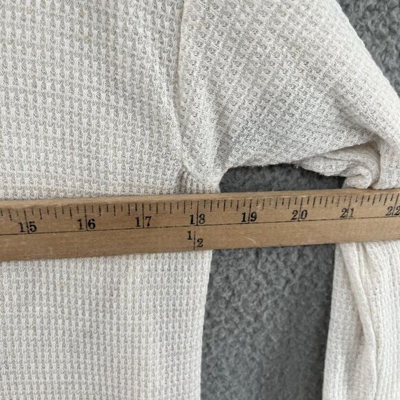 Calypso St Barth Long Sleeve Waffle Knit Top Cream Linen Blend Beachy XS - Picture 5 of 11
